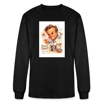 Feynman Fun Quantum Portrait - Men's Long Sleeve T-Shirt - black - Front