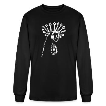Star Crown Headphones Portrait - Men's Long Sleeve T-Shirt - black - Front