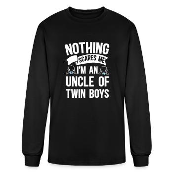 I'M An Uncle Of Twin Boys Twin Uncle Of Twins - Men's Long Sleeve T-Shirt - black - Front