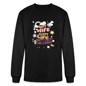 Happy Wife Happy Credit Card Company - Men's Long Sleeve T-Shirt - black - Front