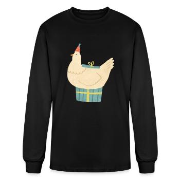 Party Gift Hen - Men's Long Sleeve T-Shirt - black - Front