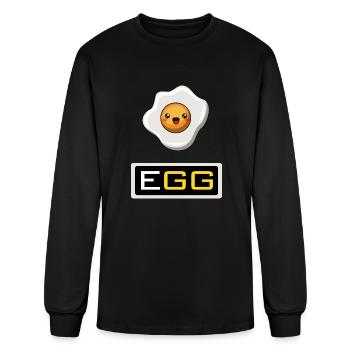 Funny logo egg for adult - Men's Long Sleeve T-Shirt - black - Front
