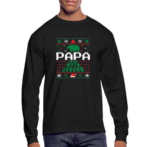 Papa Man Myth Legend Ugly Christmas - Men's Long Sleeve T-Shirt