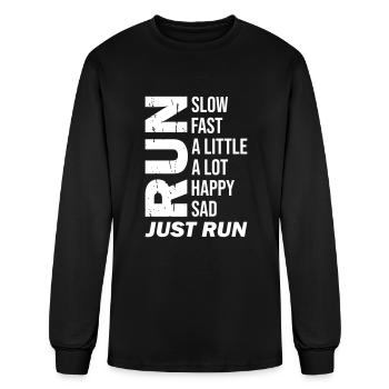 Happy Sad Just Run - Men's Long Sleeve T-Shirt - black - Front
