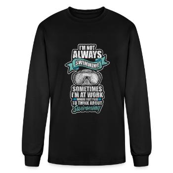 Swimmer Breaststroke Competition - Men's Long Sleeve T-Shirt - black - Front