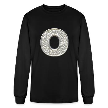 O, letter, letter O, initial, initial O, monogram, - Men's Long Sleeve T-Shirt - black - Front