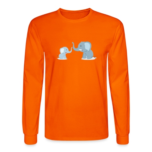 Father and Baby Son Elephant - Men's Long Sleeve T-Shirt