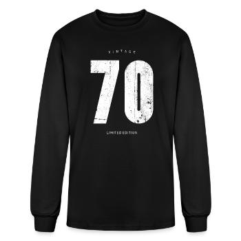 Retro 70s Distressed 70 - Men's Long Sleeve T-Shirt - black - Front