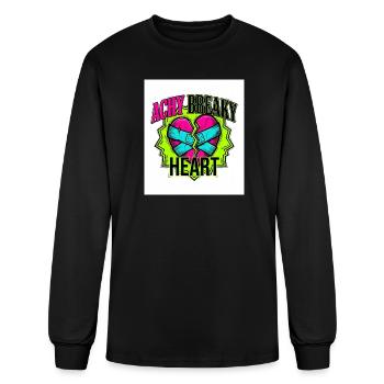 Neon Broken Heart with Bandages - Men's Long Sleeve T-Shirt - black - Front
