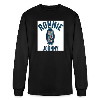 Ronnie Johnny Surfboard Names Tee - Men's Long Sleeve T-Shirt - black - Front