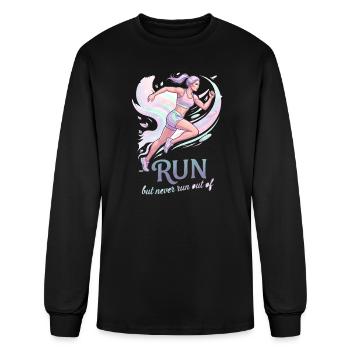 Aesthetic Woman Running Quote Marathon Runner Gift - Men's Long Sleeve T-Shirt - black - Front
