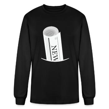 News Newspaper Reporter Journalist - Men's Long Sleeve T-Shirt - black - Front