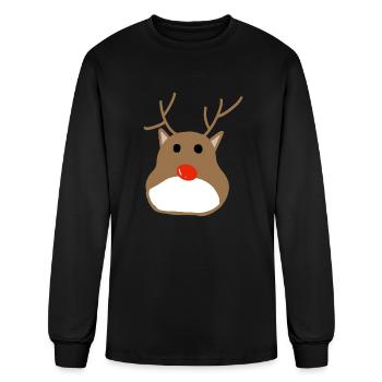 Hand drawing deer head. - Men's Long Sleeve T-Shirt - black - Front