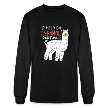 Spanish Teacher Llama - Men's Long Sleeve T-Shirt - black - Front
