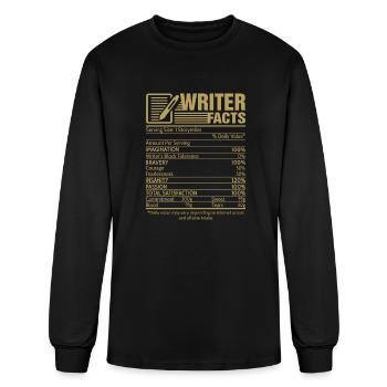 Writer Facts storyteller Nutrition Information - Men's Long Sleeve T-Shirt - black - Front