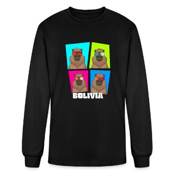Funny Capybara Bolivia South America - Men's Long Sleeve T-Shirt - black - Front