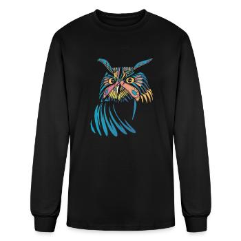 Colorful Mystic Owl - Men's Long Sleeve T-Shirt - black - Front