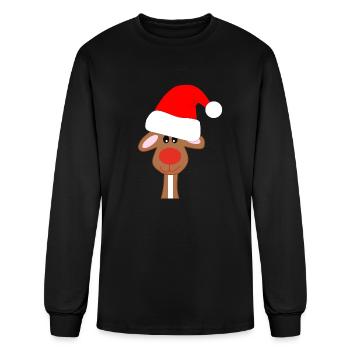 Red Nose Reindeer Christmas - Men's Long Sleeve T-Shirt - black - Front