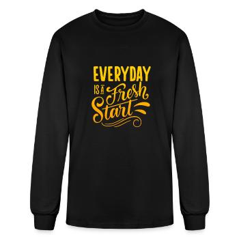 everyday is a fresh start - Men's Long Sleeve T-Shirt - black - Front