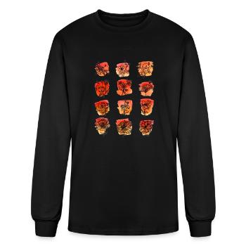 Flower Collage - Men's Long Sleeve T-Shirt - black - Front
