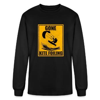 Gone Kite Foiling Adventure Sports Sign used look - Men's Long Sleeve T-Shirt - black - Front