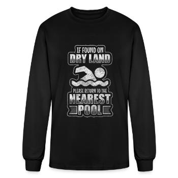 Swimmer Ocean Swimming Pool - Men's Long Sleeve T-Shirt - black - Front