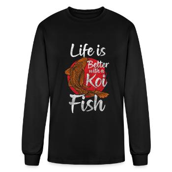 Fish Water Swim Ornamental Fishes - Men's Long Sleeve T-Shirt - black - Front