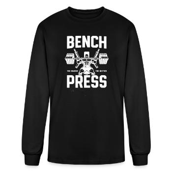 Bench Press: The Heavier the Better - Men's Long Sleeve T-Shirt - black - Front