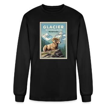 Affiche vintage du Bélier Glacier - T-shirt à manches longues Homme - noir - Devant