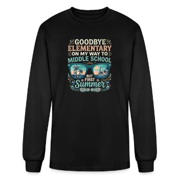 Goodbye Elementary Hello Middle School Shirt Gift - Men's Long Sleeve T-Shirt - black - Front