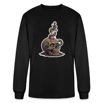 Dagger and Snake Skull Gothic Dark Fantasy Art - Men's Long Sleeve T-Shirt - black - Front