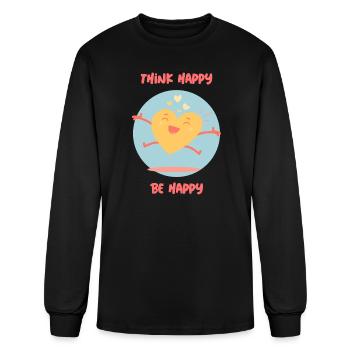 Think_happy_be_happy - Men's Long Sleeve T-Shirt - black - Front