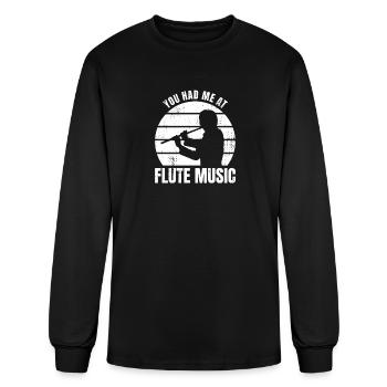 Flute Player Quote - Men's Long Sleeve T-Shirt - black - Front