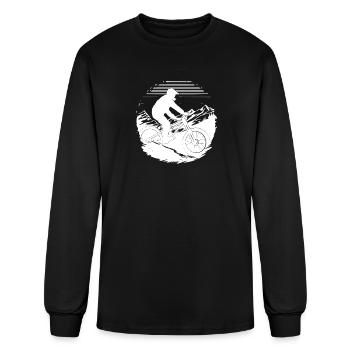 Mountain Biker Drawing - Men's Long Sleeve T-Shirt - black - Front