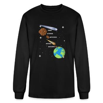 Difference Space Objects Comet Meteorite Meteor - Men's Long Sleeve T-Shirt - black - Front