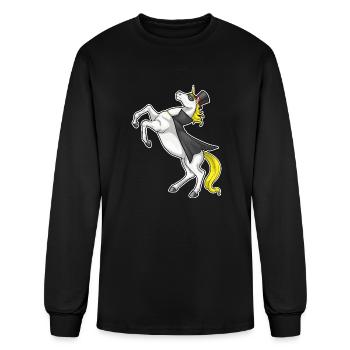 Unicorn Cape Cylinder - Men's Long Sleeve T-Shirt - black - Front