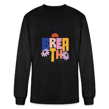 Take A Deep Breath Breathing Inhale Exhale Boho - Men's Long Sleeve T-Shirt - black - Front