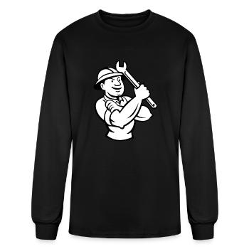 Diesel Service Technician Mechanic Holding Shifter - Men's Long Sleeve T-Shirt - black - Front