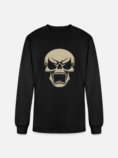 Alien Skull Head - Men's Long Sleeve T-Shirt - black