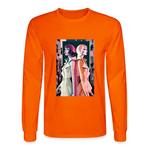 Trench Coats - Vibrant Colorful Fashion Portrait - Men's Long Sleeve T-Shirt