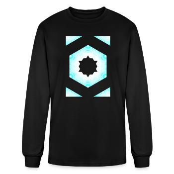 Turquoise Hexagon Mandala - Men's Long Sleeve T-Shirt - black - Front