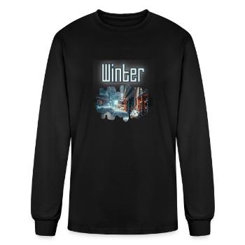 Winter - Men's Long Sleeve T-Shirt - black - Front