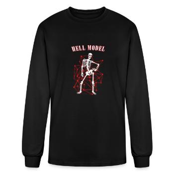HELL MODEL - Men's Long Sleeve T-Shirt - black - Front