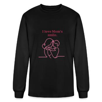 I love Moms smile - Men's Long Sleeve T-Shirt - black - Front