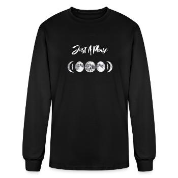 Just A Phase Moon Design - Men's Long Sleeve T-Shirt - black - Front