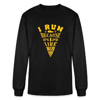 I Run Because I Like Pizza - Men's Long Sleeve T-Shirt - black - Front