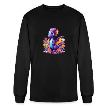 Confident Dragon - Men's Long Sleeve T-Shirt - black - Front