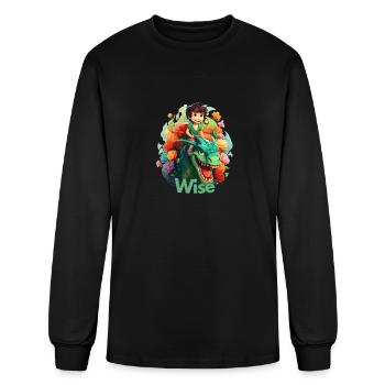 Wise Dragon - Men's Long Sleeve T-Shirt - black - Front
