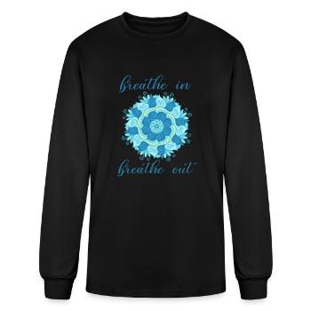Breathe In Breathe Out Mandala - Men's Long Sleeve T-Shirt - black - Front