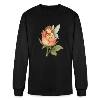 Tiny Fairy in a Rose - Men's Long Sleeve T-Shirt - black - Front